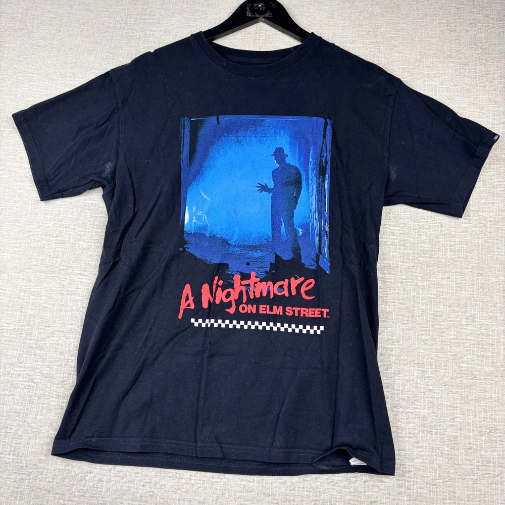 Vans A Nightmare on Elm Street Freddy Krueger T-Shirt Mens Medium Black Horror
